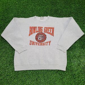 Vintage Bowling University Sweatshirt L/XL 22x24 Gray Cropped